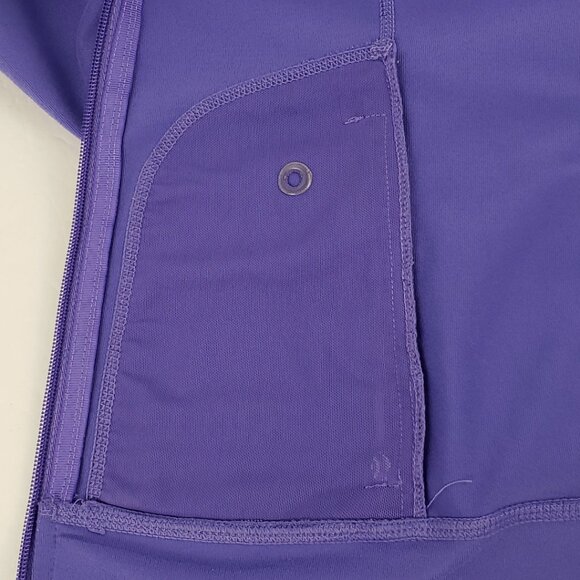 Zella XS Purple Hooded Jacket Womens Thumb Slits Device Cord Venting Fall Coat - Picture 11 of 16